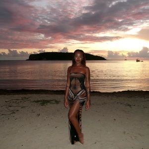 The Kript Nayara Dress - multi colored slit maxi dress